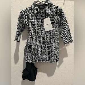 BALMAIN Logo Polo Dress in Cotton